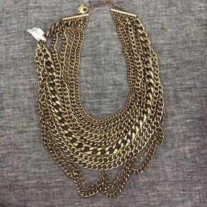 BaubleBar gold layered collar statement necklace